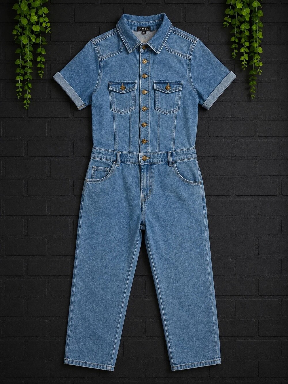 Haute Monde Denim Utility Jumpsuit Size S